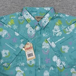 RSVLTS x Disney Shirt Mens 2XL Blue Island Smilin Mickey Mouse Stretch NEW